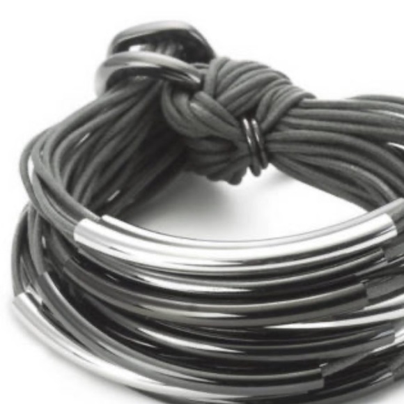 10m2 Multi-layer Multi Tube Cotton Thread & Metal Bracelet Tan & Silver S - Picture 8 of 9